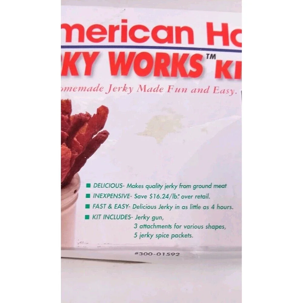 Vintage American Harvest Jerky Works Kit SEALED New Old Stock Nesco BJW-1 Gun